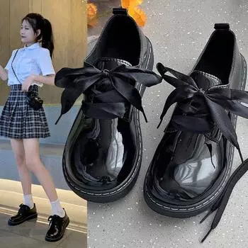 Универсальная повседневная женская обувь с мягким круглым носком, черные балетки на платформе, 0, модные оксфорды, криперы, кроссовки, новое лето 2024 года, ретро 35