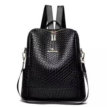 Универсальная повседневная женская сумка, многофункциональный женский рюкзак из искусственной кожи, сумка для мам на открытом воздухе чёрный