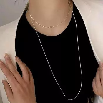 Универсальная, простая и персонализированная супердлинная трехмерная цепочка в виде змеиной кости для женщин, цепочка для свитера, мужское ожерелье