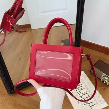 Универсальная простая прозрачная сумка-мессенджер, летняя повседневная мини-сумка из искусственной кожи, женская уличная сумка через плечо белый