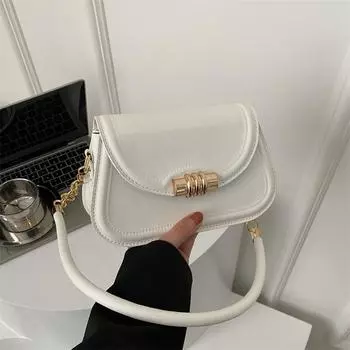 Универсальная простая сумка-шнурок в иностранном стиле, женская сумка, зимняя новая сумка-цепочка на плечо, сумка через подмышку 2024 года белый