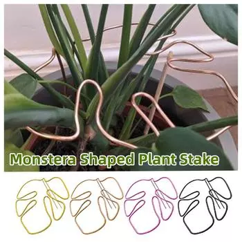 Универсальная, простая в установке, стойка для растений в форме черепахи из бамбука, держатель для растений, комнатная алюминиевая стойка для растений в форме монстеры золотой