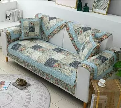 Универсальная противоскользящая подушка для дивана Four Seasons, подушка в пасторальном стиле, высококачественный и высококачественный кожаный чехол для дивана 70*70cm