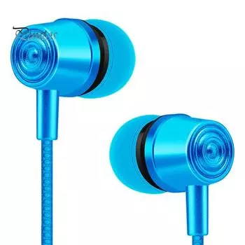 Универсальная проводная музыкальная гарнитура-вкладыш, наушники для мобильного телефона с микрофоном линейного управления синий