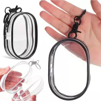 Универсальная прозрачная сумка для хранения кабелей, зарядных устройств и наушников - прочный ПВХ, портативный органайзер чёрный