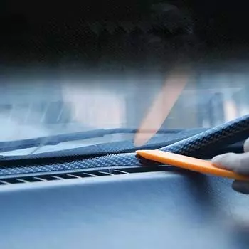 Универсальная пылезащитная уплотнительная полоса для приборной панели автомобиля, наклейки, уплотнительная полоса из углеродного волокна, зазоры для лобового стекла приборной панели автомобиля 1,6 м