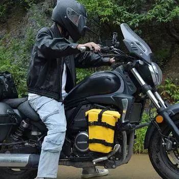 Универсальная рама Crash Bars Водонепроницаемая сумка для инструментов для ремонта Сумка для мотоцикла 8/10 л Детали сумки черный/желтый