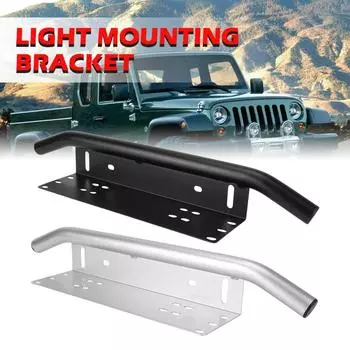 Универсальная рамка номерного знака Аксессуары для бездорожья Держатель номерного знака на бампере Крепление для автомобильной фары Алюминиевый держатель Кронштейны для внедорожников серебряный