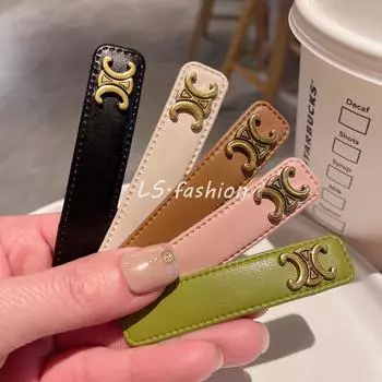 Универсальная ретро кожаная челка-зажим: Простая заколка для лба и корейский аксессуар для волос BB