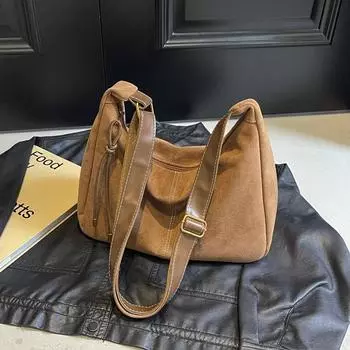 Универсальная ретро-сумка через плечо для женщин, сумки через плечо, внутренний карман на молнии, повседневная