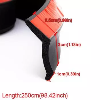 Универсальная резиновая накладка на передний бампер автомобиля 2,5 м/98,43 дюйма, черная защитная накладка на бампер, боковая юбка автомобиля, прямой пошив