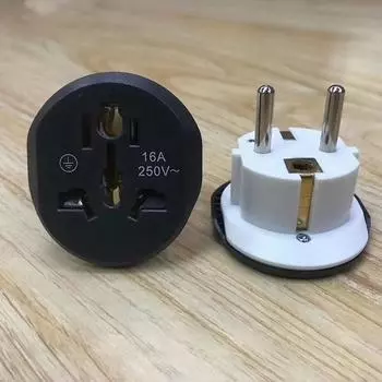 Универсальная розетка-преобразователь Us Au to EU Настенная розетка переменного тока 16A 250 В Дорожный адаптер чёрный