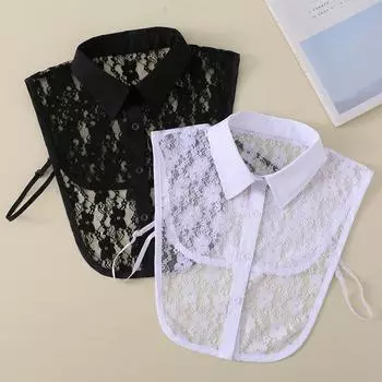 Универсальная рубашка рубашка кружевная черная и белая с накладным воротником лацкан воротник стойка женский острый воротник Сохранить B80B81 B81 black (reference weight 85-65kg)