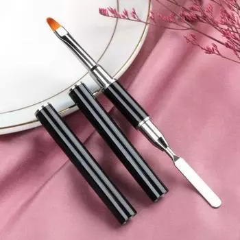 Универсальная ручка для дизайна ногтей, удобная в использовании, двусторонняя, из нержавеющей стали, 2 в 1 розового золота