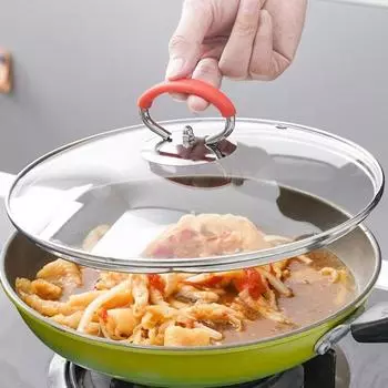 Универсальная ручка для крышки кастрюли с винтами Замена верхней части крышки кастрюли Ремонт кухонных принадлежностей Red-Silicone Cover