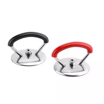 Универсальная ручка для крышки кастрюли, устойчивая к высоким температурам - нержавеющая сталь и пластик, антиожоговая, стеклянная головка чёрный