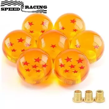 Универсальная ручка переключения передач автомобиля, акриловая, хрустальная, с шариковой звездой, ручка переключения передач с винтовой гайкой 54 мм, оранжевая SK-1004