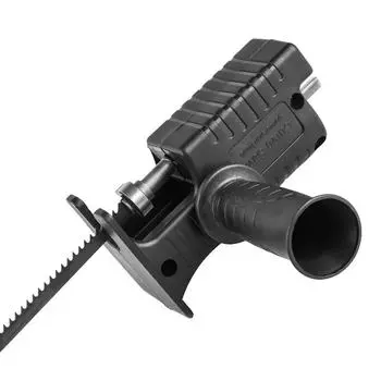 Универсальная ручная возвратно-поступательная пила из железного сплава, многофункциональный преобразователь дрели в пилу с пильным полотном, для домашнего хозяйства и использования в домашних условиях One Size Fits All чёрный