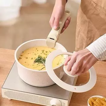 Универсальная съемная ручка для кастрюли Прочная эргономичная сменная ручка для посуды Отличная совместимость со сковородами Удобные ручки для кастрюль бежевый