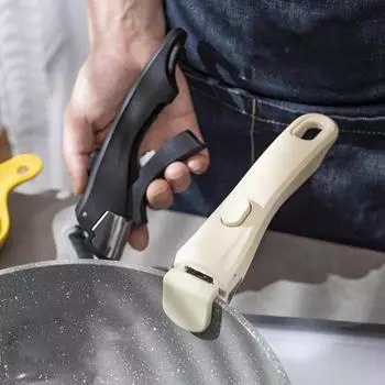 Универсальная съемная ручка для кастрюли. Прочная эргономичная сменная ручка для посуды. Совместимость с бежевый