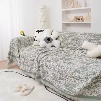 Универсальная салфетка для дивана из синели Four Seasons, нескользящая салфетка для дивана с персонализированными граффити «все включено» 180x130cm серый