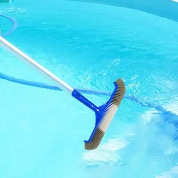 Универсальная щетка для бассейна с жесткой щетиной, изогнутыми концами, высокоэффективная сверхмощная щетка для чистки плитки бассейна синий