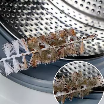 Универсальная щетка для чистки барабана стиральной машины, щетка для чистки радиатора, сушильная машина, длинная щетка с внутренним барабаном, инструмент для мытья белый