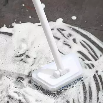 Универсальная щетка с длинной ручкой для чистки ванн, плитки, стекла и полов — не требует электропитания, идеально подходит для использования на открытом воздухе и в ванной комнате белый