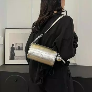 Универсальная серебряная сумка через плечо для женщин, маленькая нишевая дизайнерская модная сумка через плечо