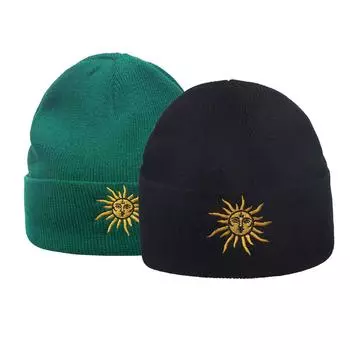 Универсальная шерстяная шапка унисекс для пары, теплая вязаная шапка с вышивкой, холодная шапка чёрный