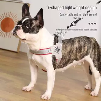 Универсальная шлейка для собак в стиле седла: Противоскользящее, дышащее сцепление для маленьких и средних собак XL + 1.0 thick 1.5m reflective round rope