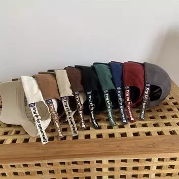 Универсальная шляпа - модная брендовая кепка с козырьком, женская летняя мягкая японская шляпа с загнутыми полями, солнцезащитный козырек, бейсболка для мужчин M56-58cm чёрный