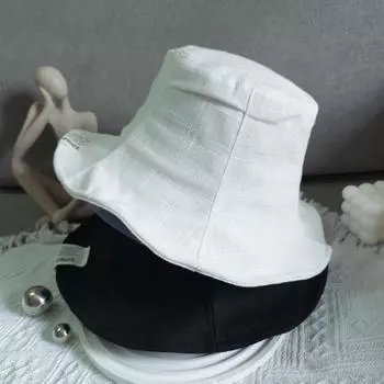 Универсальная шляпа-ведро Harajuku из хлопка и льна, однотонная, для женщин, путешествующих по магазинам, литературная и ретро-шляпа с оборками и листьями