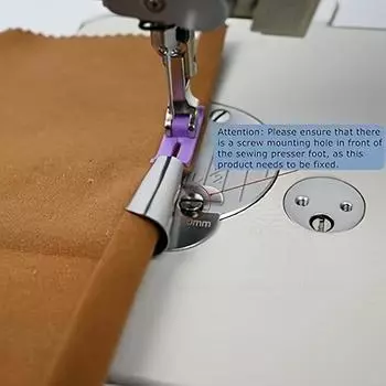 Универсальная швейная лапка для подгибки валиком с направляющей - подходит для бытовых и промышленных машин, серебристая 3mm