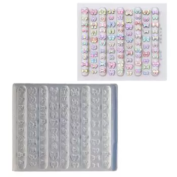 Универсальная силиконовая форма для ногтей для создания милых дизайнов с бантиками Прочный и гибкий аксессуар для всех форм и длин ногтей