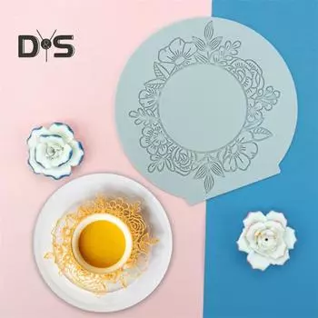 Универсальная силиконовая форма для помадки без запаха, прочная круглая форма для венок, кружевная подушка, кондитерская форма