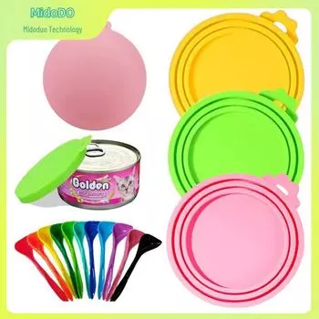 Универсальная силиконовая крышка для банок с кормом для домашних животных - крышка для сохранения свежести и герметизации spoon светло-зеленый