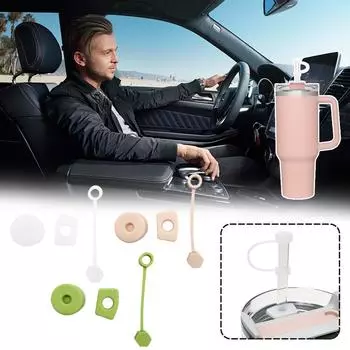 Универсальная силиконовая пробка для защиты от перелива, автомобильный чехол Ice Bully, герметичный колпачок, крышка для соломинки T6K1 transparent-1set