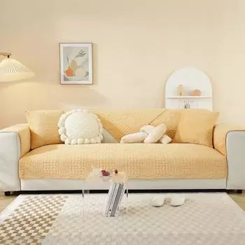 Универсальная стеганая диванная подушка Four Seasons с геометрическим рисунком и пшеничными ушками, современная минималистичная нескользящая мягкая плюшевая диванная подушка, полотенце 70*70cm фиолетовый