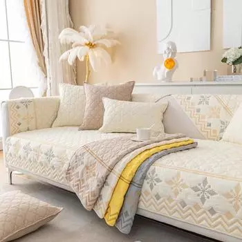 Универсальная стеганая диванная подушка Four Seasons с начесом, современная простая нескользящая диванная подушка, полотенце 70*70cm