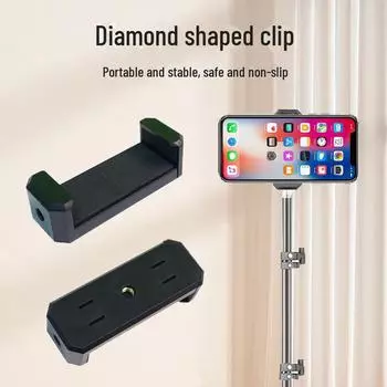 Универсальная стойка для мобильного телефона для трансляций в прямом эфире с металлическим винтовым зажимом Back hole clip with hole