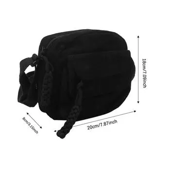 Универсальная сумка через плечо Модная повседневная маленькая квадратная сумка Вельветовая сумка на плечо унисекс One Size чёрный