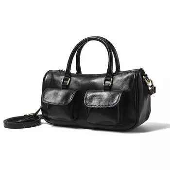 Универсальная сумка через плечо на одно плечо, вместительная сумка для боулинга, женская сумка из натуральной кожи Niche One Size чёрный