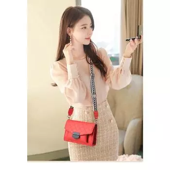Универсальная сумка через плечо с вышивкой на липучке, модная сумка на плечо, корейская версия, женская мобильная сумка-кошелек one size красный