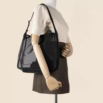 Универсальная сумка через плечо, высококачественная сумка-ведро Niche Hollow, сумка через плечо с большим объемом, сумка подмышкой чёрный