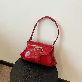 Универсальная сумка через подмышку для женщин, сумка на одно плечо, элегантная сумка из искусственной кожи с пряжкой Love, новая мода