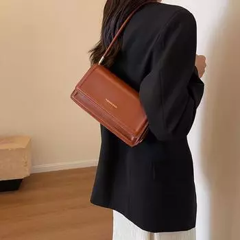 Универсальная сумка через подмышку для женщин, простая сумка через плечо с буквой «а», повседневная сумка в стиле ретро для поездок на работу