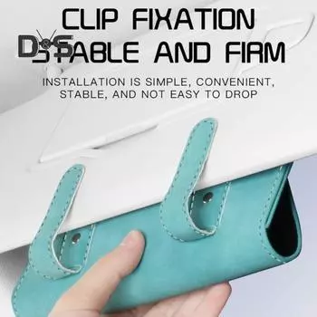 Универсальная сумка для автомобильных очков, зажим для крепления, надежный солнцезащитный козырек, держатель для солнцезащитных очков, органайзер для карт чёрный