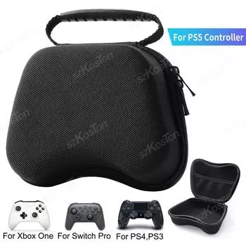 Универсальная сумка для хранения геймпада для PS5 PS4 Switch Pro Xbox One Controller Чехол для переноски всех контроллеров Защитный чехол серый