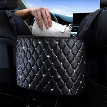 Универсальная сумка для хранения задних сидений автомобиля с бриллиантами, карманная сумка для багажника, органайзер для спинки автомобильного сиденья, аксессуары для интерьера чёрный